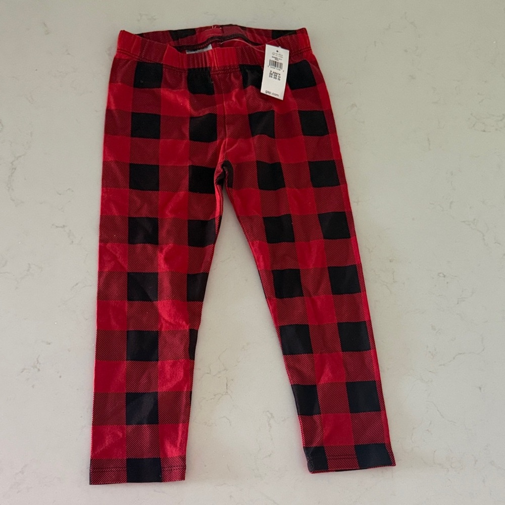 Baby GAP Toddler Red and Black Checkered Leggings